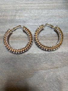 TRIPLE STONE HOOPS