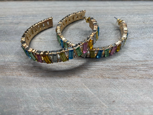 CRYSTAL HOOP EARRINGS