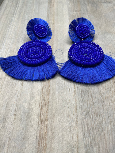 BLUE BABE TASSEL EARRINGS