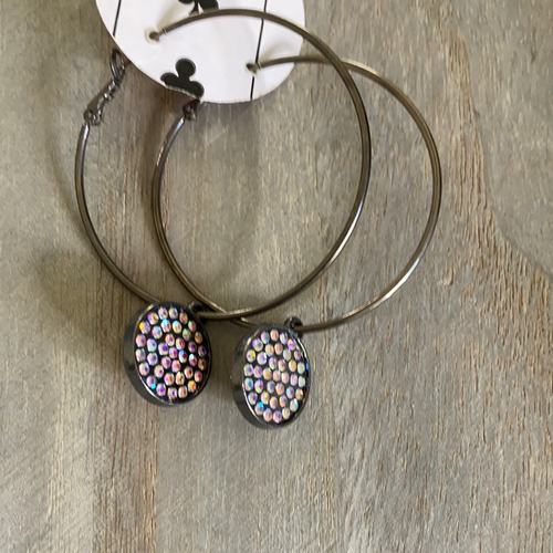 PINK CRYSTAL HOOPS