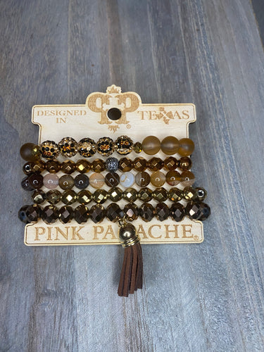 BROWN AND GOLD STACK WITH CRYSTALS
