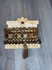 BROWN AND GOLD STACK WITH CRYSTALS