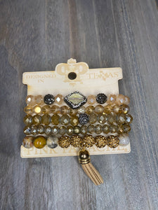 CLEAR STACK WITH GOLD CRYSTALS