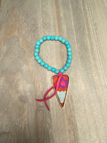 Turquoise & Heart Bracelet