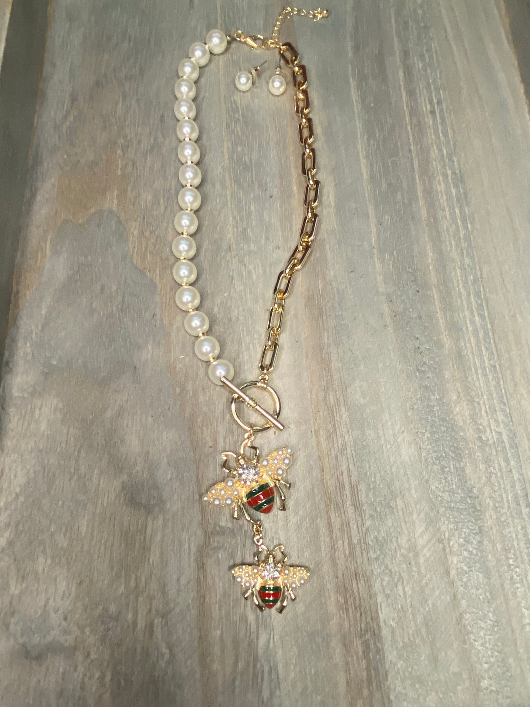 PEARL & GOLD BEE SET