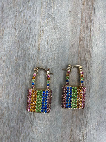 RAINBOW LOCK EARRINGS