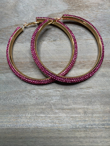 PINK CRYSTAL EARRINGS