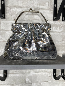 SILVER SEQUIN HANDBAG/CROSSBODY