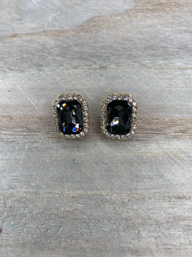 BLACK STUD EARRINGS